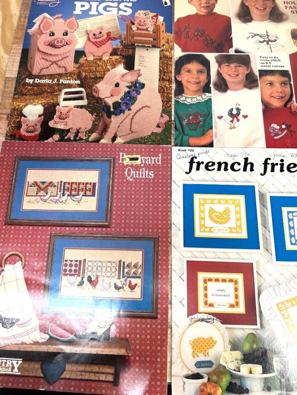 Barnyard & Country-Themed Cross-Stitch & Plastic Canvas Pattern 4  Book Set